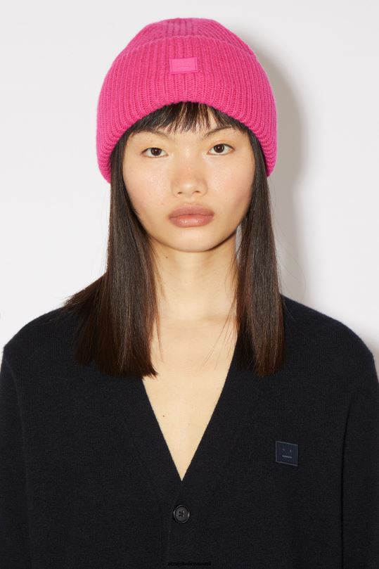 Acne Studios Lisätarvikkeet kirkkaan pinkki 0VF2B805 pieni kasvopipo logolla