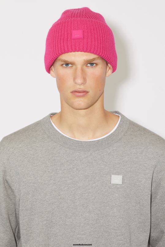 Acne Studios Lisätarvikkeet kirkkaan pinkki 0VF2B805 pieni kasvopipo logolla