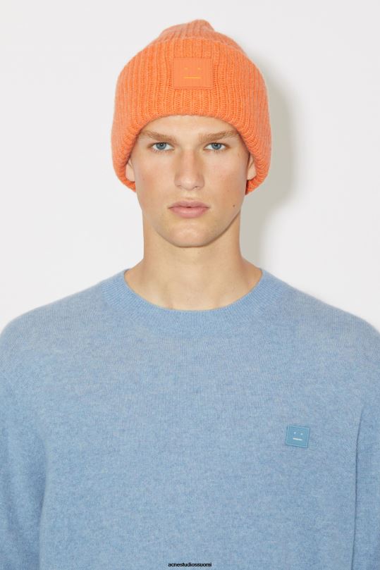 Acne Studios Lisätarvikkeet mandariini-appelsiini melange 0VF2B778 iso kasvopipo logolla