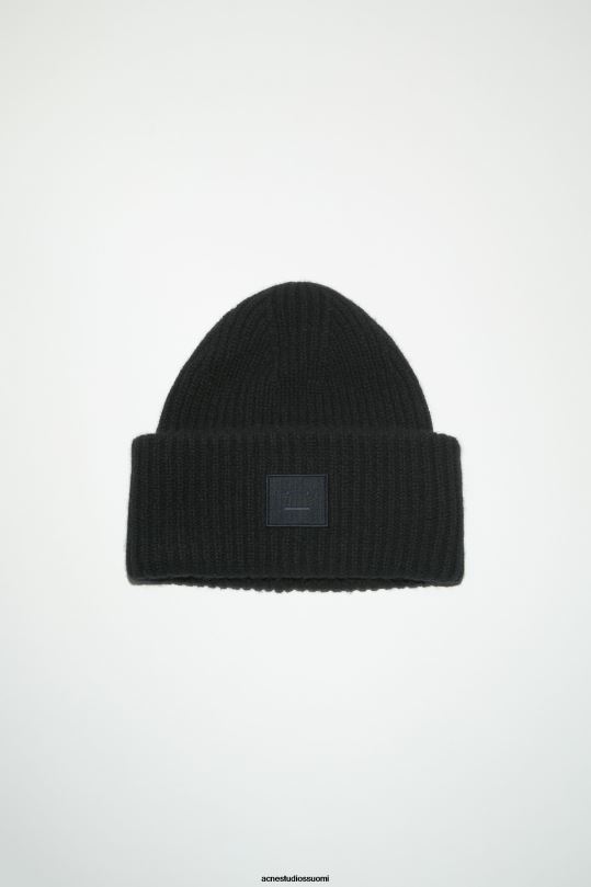 Acne Studios Lisätarvikkeet musta 0VF2B521 iso kasvopipo logolla