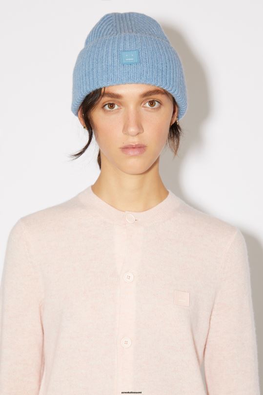 Acne Studios Lisätarvikkeet teräksensininen melansi 0VF2B643 pieni kasvopipo logolla