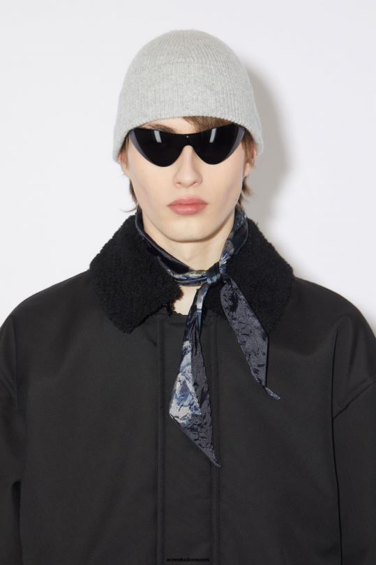 Acne Studios Lisätarvikkeet vaaleanharmaa melansi 0VF2B662 villainen kashmir pipo