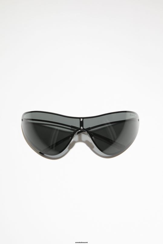 Acne Studios Lisätarvikkeet musta 0VF2B479 metallirunkoiset aurinkolasit kiitoradaesitys