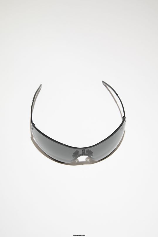 Acne Studios Lisätarvikkeet musta 0VF2B479 metallirunkoiset aurinkolasit kiitoradaesitys