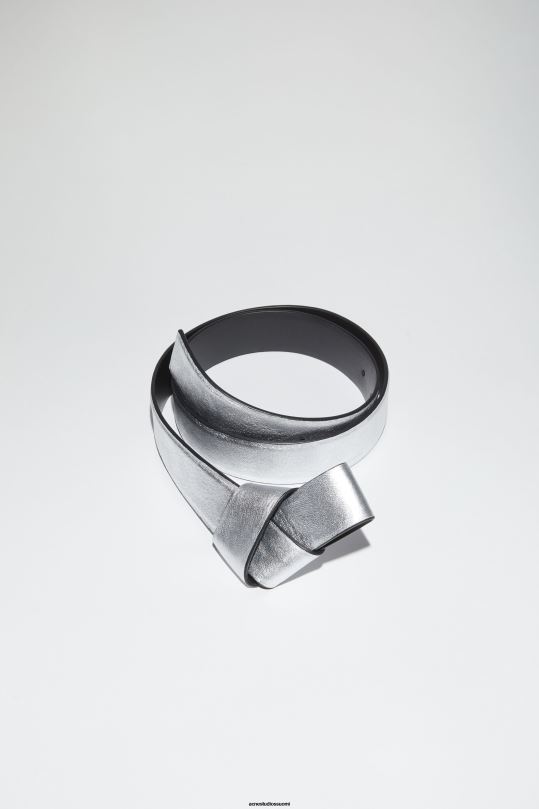 Acne Studios Lisätarvikkeet hopea 0VF2B690 musubi nahkavyö