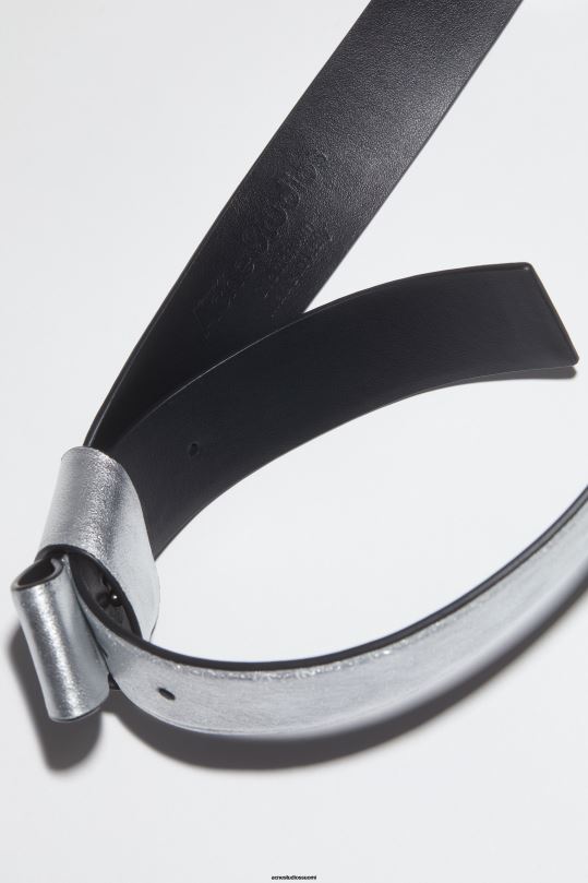 Acne Studios Lisätarvikkeet hopea 0VF2B690 musubi nahkavyö