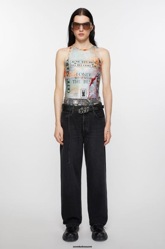 Acne Studios Lisätarvikkeet musta 0VF2B445 logo solki vyö