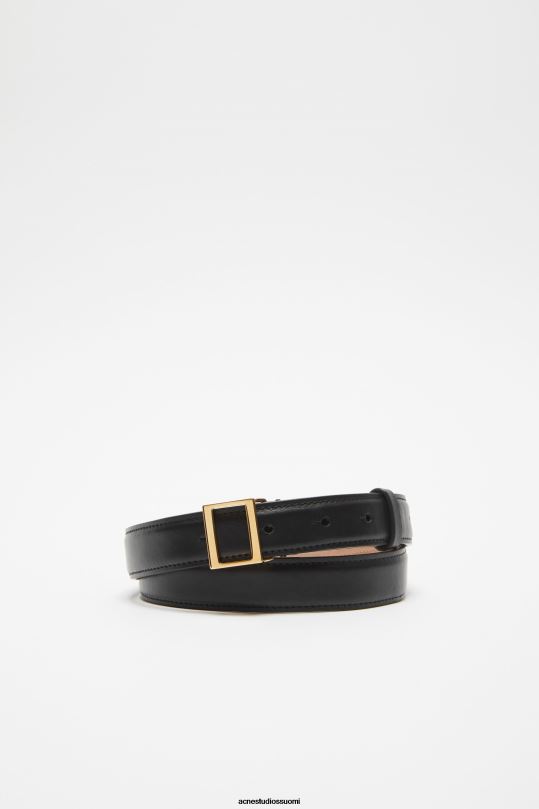 Acne Studios Lisätarvikkeet musta kulta 0VF2B498 nahkainen solkivyö