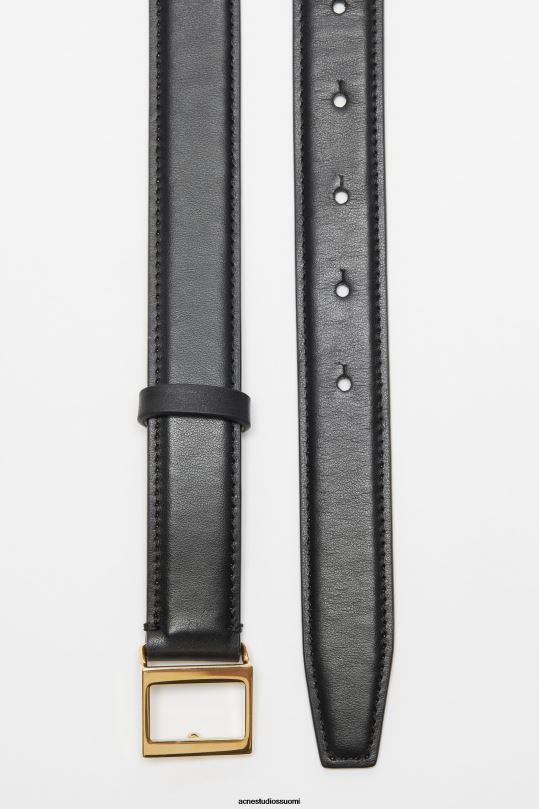Acne Studios Lisätarvikkeet musta kulta 0VF2B498 nahkainen solkivyö