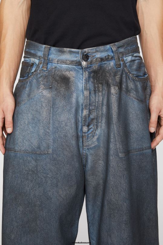 Acne Studios vaatteet hopea/sininen 0VF2B1045 super baggy fit farkut - 2023m