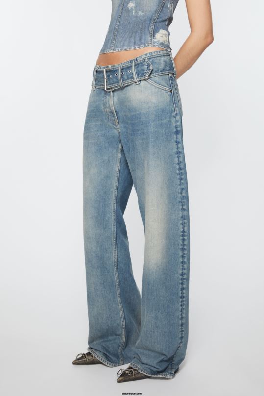 Acne Studios vaatteet keski sininen 0VF2B290 vyöfarkut - rento istuvuus