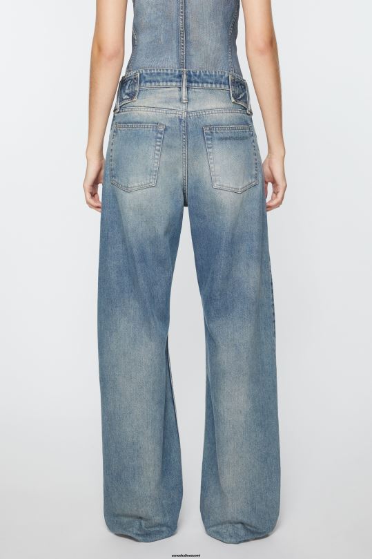 Acne Studios vaatteet keski sininen 0VF2B290 vyöfarkut - rento istuvuus