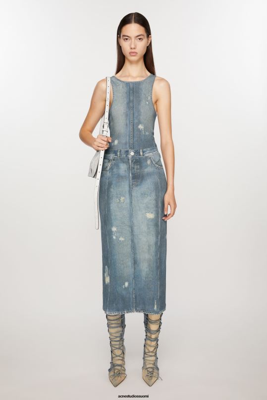 Acne Studios vaatteet denim sininen 0VF2B248 print hame