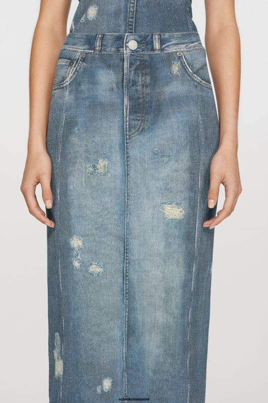 Acne Studios vaatteet denim sininen 0VF2B248 print hame