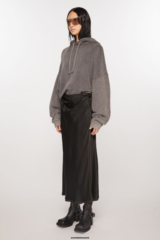 Acne Studios vaatteet musta 0VF2B254 satiininen hame