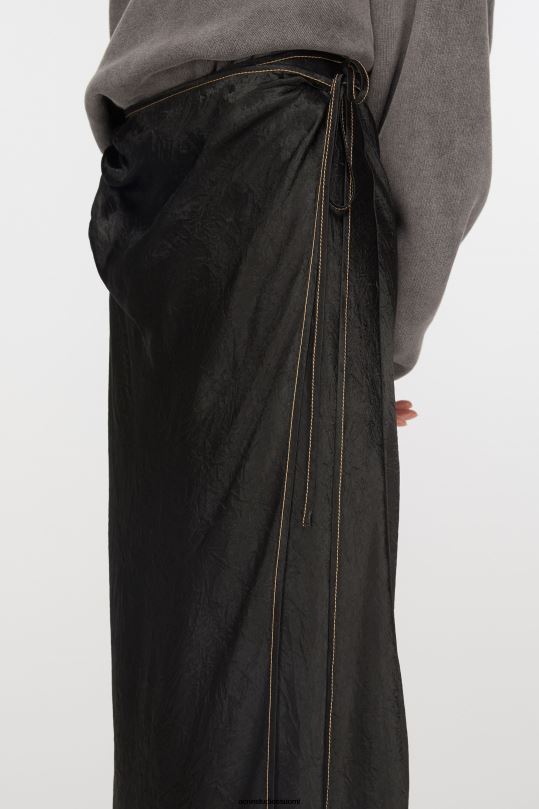Acne Studios vaatteet musta 0VF2B254 satiininen hame
