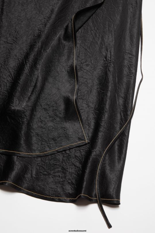 Acne Studios vaatteet musta 0VF2B254 satiininen hame