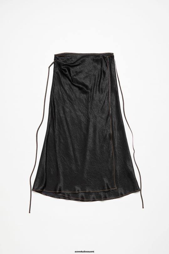 Acne Studios vaatteet musta 0VF2B254 satiininen hame