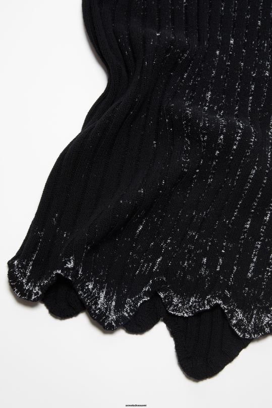 Acne Studios vaatteet musta valkoinen 0VF2B249 rib-hame