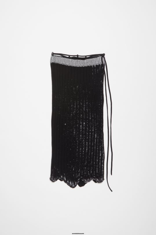 Acne Studios vaatteet musta valkoinen 0VF2B249 rib-hame