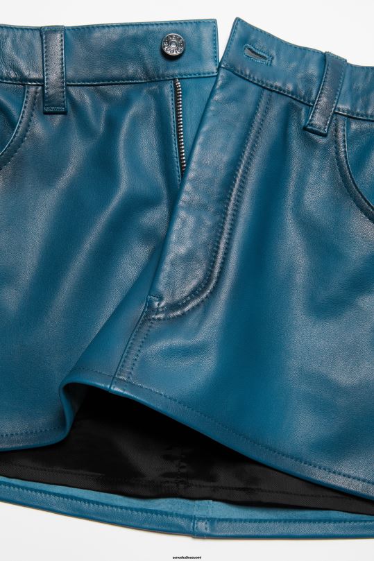 Acne Studios vaatteet sininen musta 0VF2B266 nahkainen hame