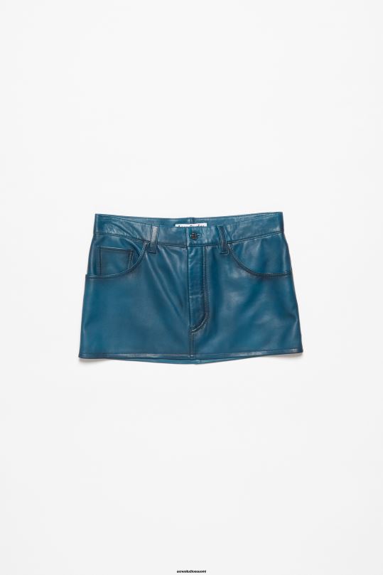 Acne Studios vaatteet sininen musta 0VF2B266 nahkainen hame