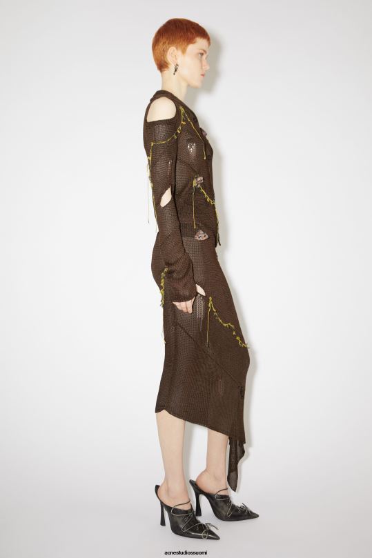 Acne Studios vaatteet suklaanruskea 0VF2B352 virkattu kukkahame kiitorataesitys
