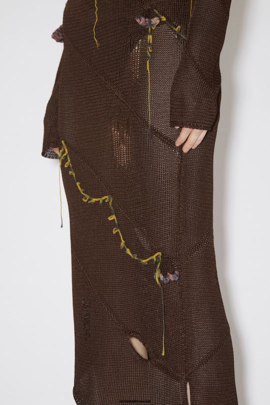 Acne Studios vaatteet suklaanruskea 0VF2B352 virkattu kukkahame kiitorataesitys