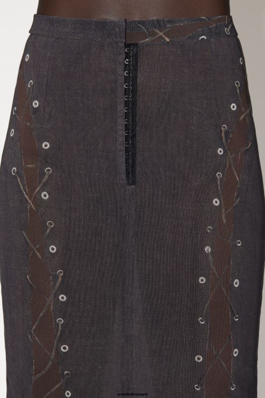Acne Studios vaatteet tumman ruskea 0VF2B345 trompe l'oeil hame kiitotien show