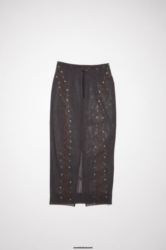 Acne Studios vaatteet tumman ruskea 0VF2B345 trompe l'oeil hame kiitotien show