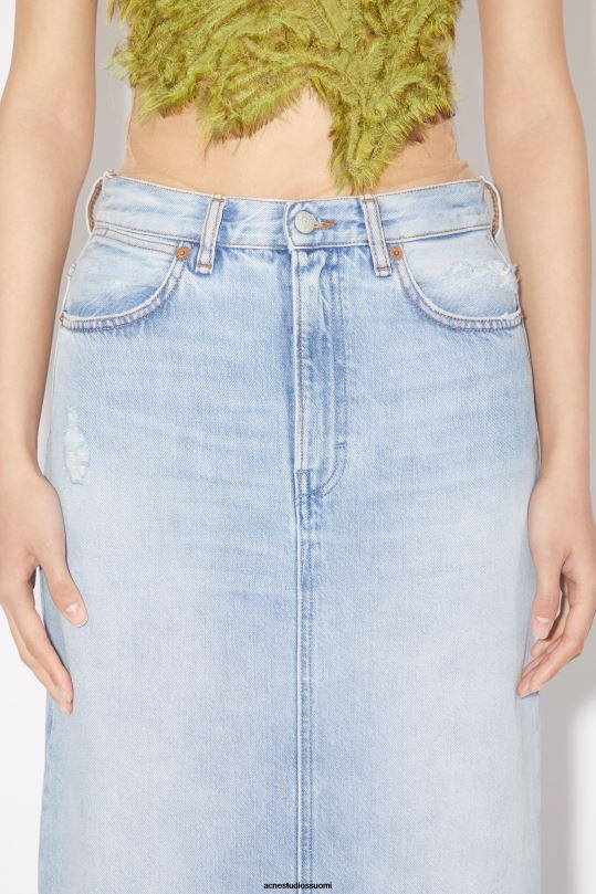 Acne Studios vaatteet vaaleansininen 0VF2B353 keskipitkä denim hame