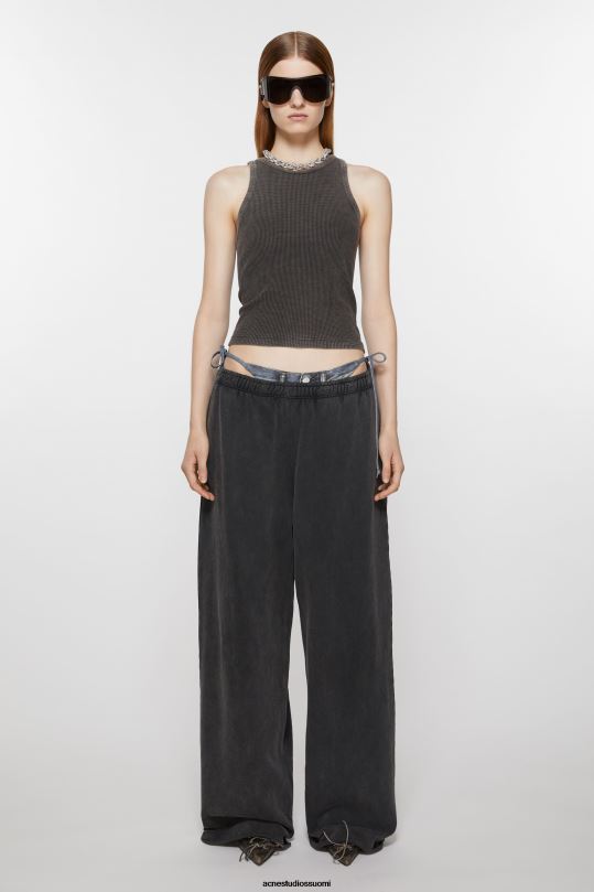 Acne Studios vaatteet haalistunut musta 0VF2B297 verkkarit