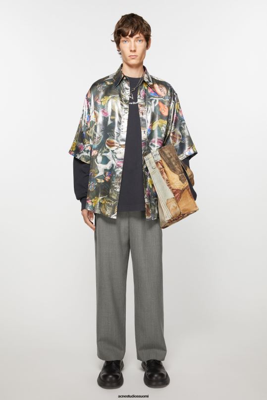 Acne Studios vaatteet harmaa melansi 0VF2B1049 villasekoitehousut