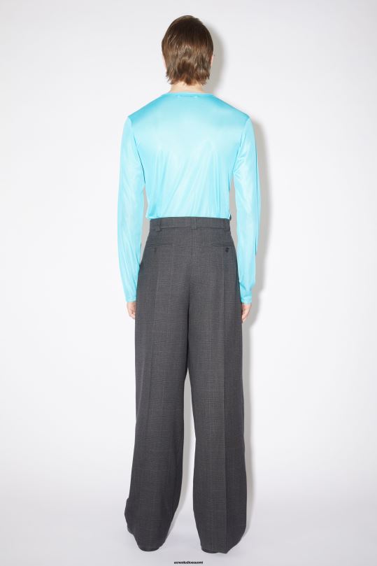 Acne Studios vaatteet harmaa/musta 0VF2B1065 räätälöidyt villasekoitetushousut