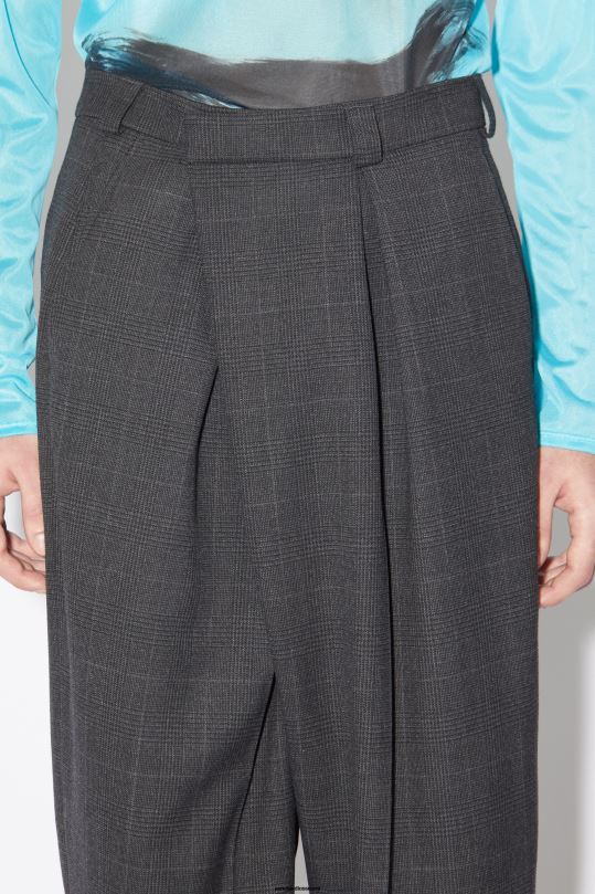 Acne Studios vaatteet harmaa/musta 0VF2B1065 räätälöidyt villasekoitetushousut