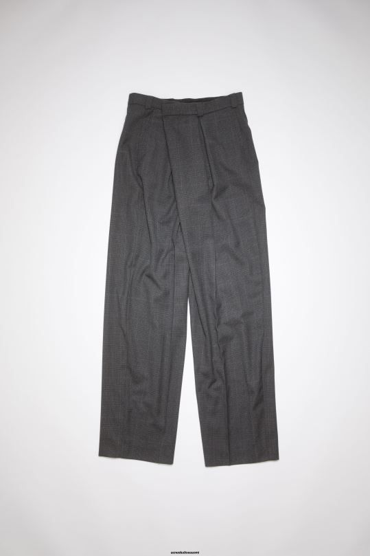 Acne Studios vaatteet harmaa/musta 0VF2B1065 räätälöidyt villasekoitetushousut