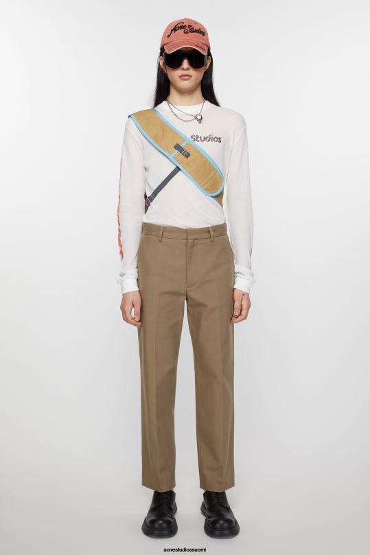 Acne Studios vaatteet hasselpähkinän ruskea 0VF2B1036 twill-puuvillasekoitehousut