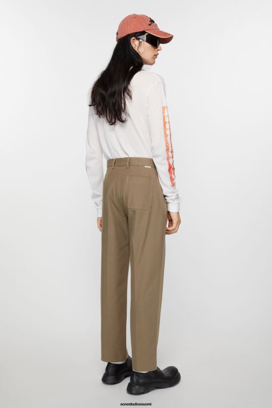 Acne Studios vaatteet hasselpähkinän ruskea 0VF2B1036 twill-puuvillasekoitehousut