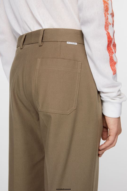 Acne Studios vaatteet hasselpähkinän ruskea 0VF2B1036 twill-puuvillasekoitehousut