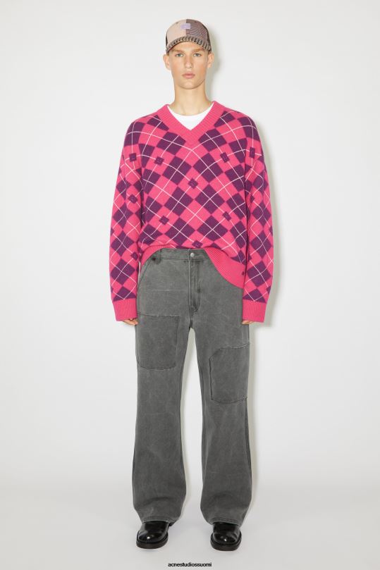 Acne Studios vaatteet hiilen harmaa 0VF2B1059 patch canvas -housut unisex