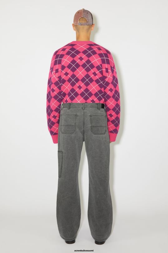 Acne Studios vaatteet hiilen harmaa 0VF2B1059 patch canvas -housut unisex