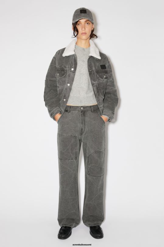 Acne Studios vaatteet hiilen harmaa 0VF2B310 patch canvas -housut unisex