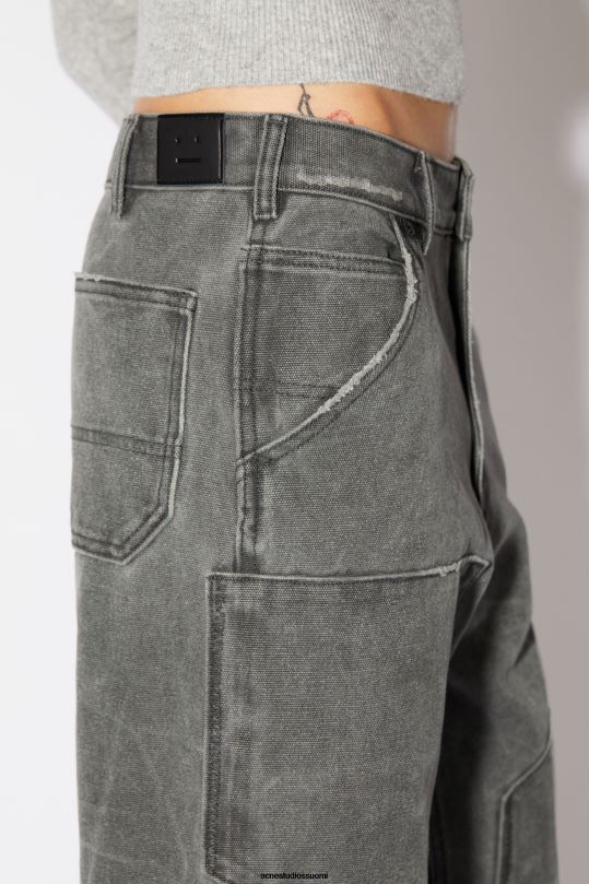 Acne Studios vaatteet hiilen harmaa 0VF2B310 patch canvas -housut unisex