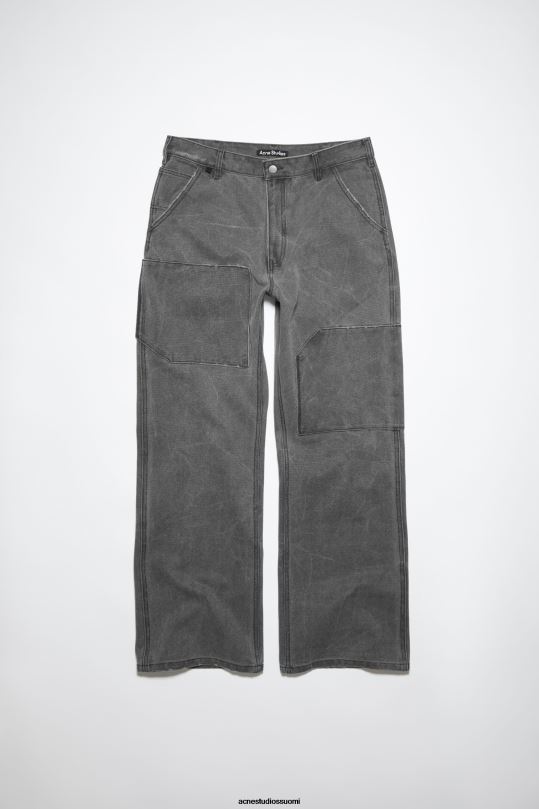 Acne Studios vaatteet hiilen harmaa 0VF2B310 patch canvas -housut unisex