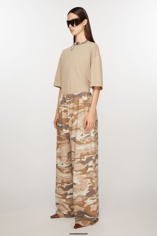 Acne Studios vaatteet kaakaonruskea 0VF2B306 printtihousut