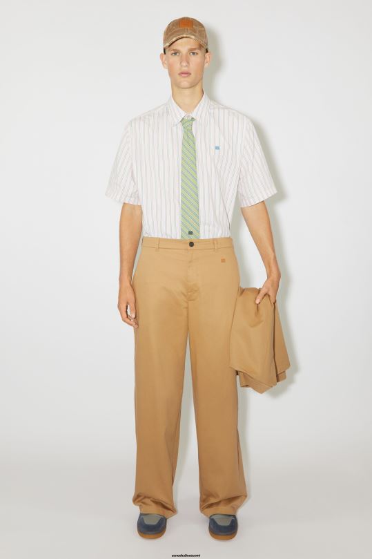 Acne Studios vaatteet kamelin ruskea 0VF2B1050 twill chino housut unisex