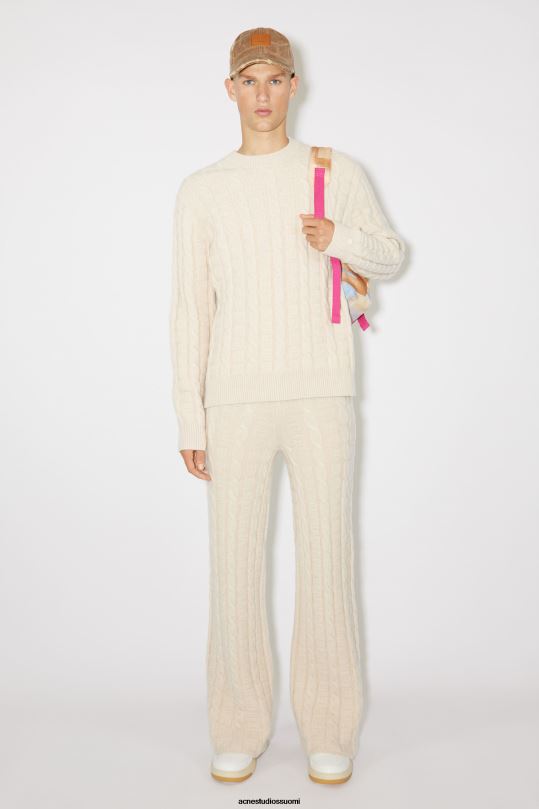 Acne Studios vaatteet kaurapuuro melange 0VF2B1058 kaapelivillahousut unisex
