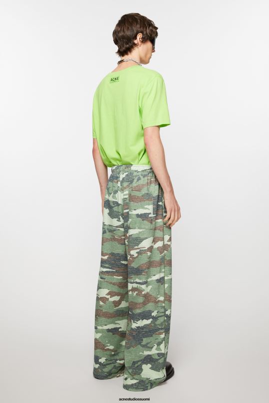 Acne Studios vaatteet khakin vihreä 0VF2B1044 printtihousut
