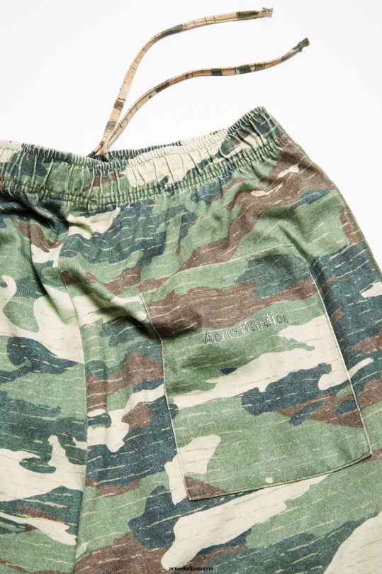 Acne Studios vaatteet khakin vihreä 0VF2B1044 printtihousut