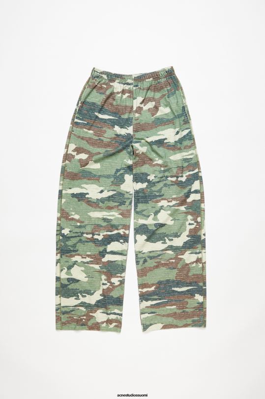 Acne Studios vaatteet khakin vihreä 0VF2B1044 printtihousut